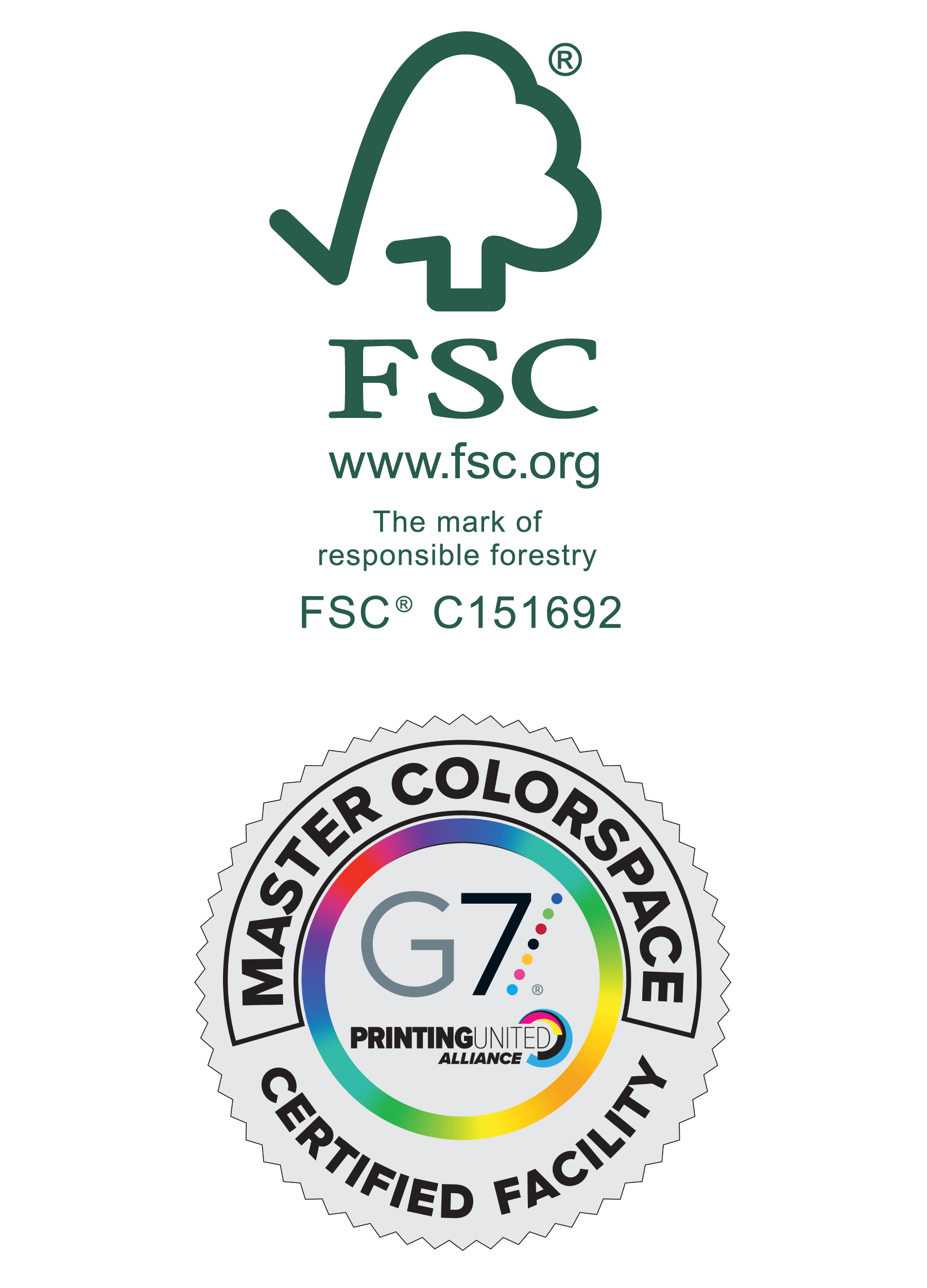 FSC and G7 Master Colorspace Logos